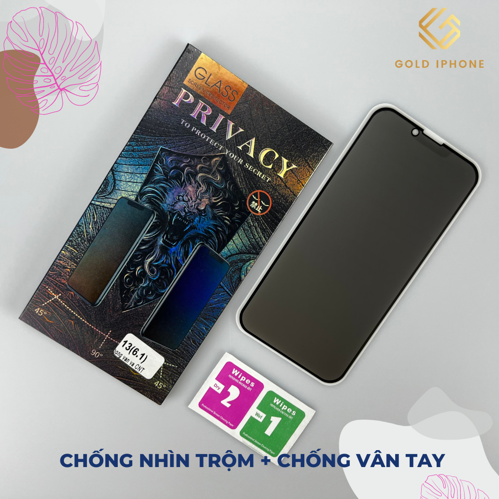 Kính cường lực Privacy Chống nhìn trộm + Chống vân tay Full màn hình cho iPhone X/11/12/13