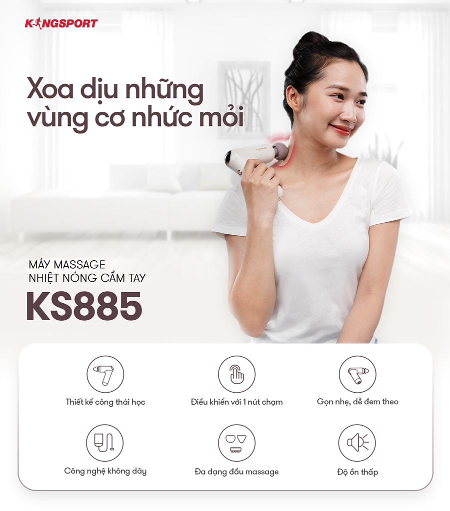 MÁY MASSAGE NHIỆT NÓNG CẦM TAY KINGSPORT KS885