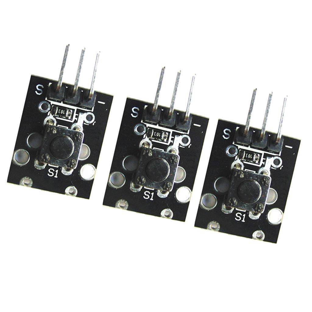 3Pcs KY-004 Tactile Switch 3 Pins Breakout Board Module  Compatible