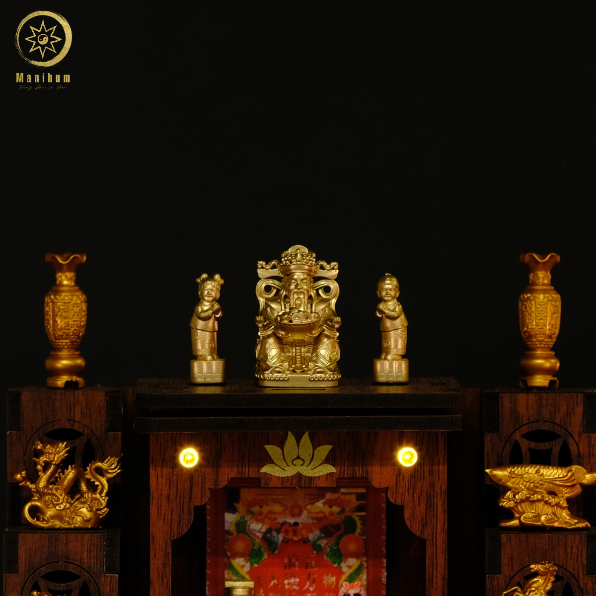 Phụ Kiện Bàn Thờ Thần Tiền Và Tiên Đồng Ngọc Nữ Manihum - Quà Tặng Phong Thủy May Mắn Chiêu Tài - BTNPK-01