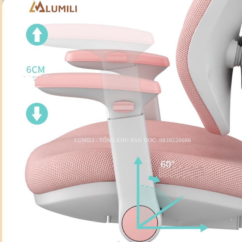 Ghế chống gù chống cận thông minh Lumili V901 điều chỉnh lưng ghế, thiết kế công thái học cho trẻ em từ 3- 18 tuổi