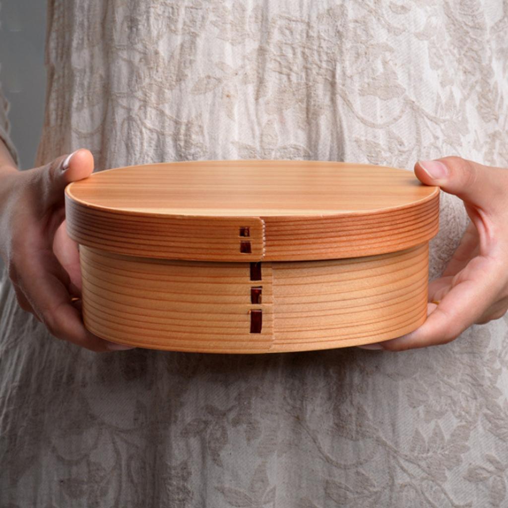 Wooden 1 Tier Lunch Box Bento Box Food Appetizer Container