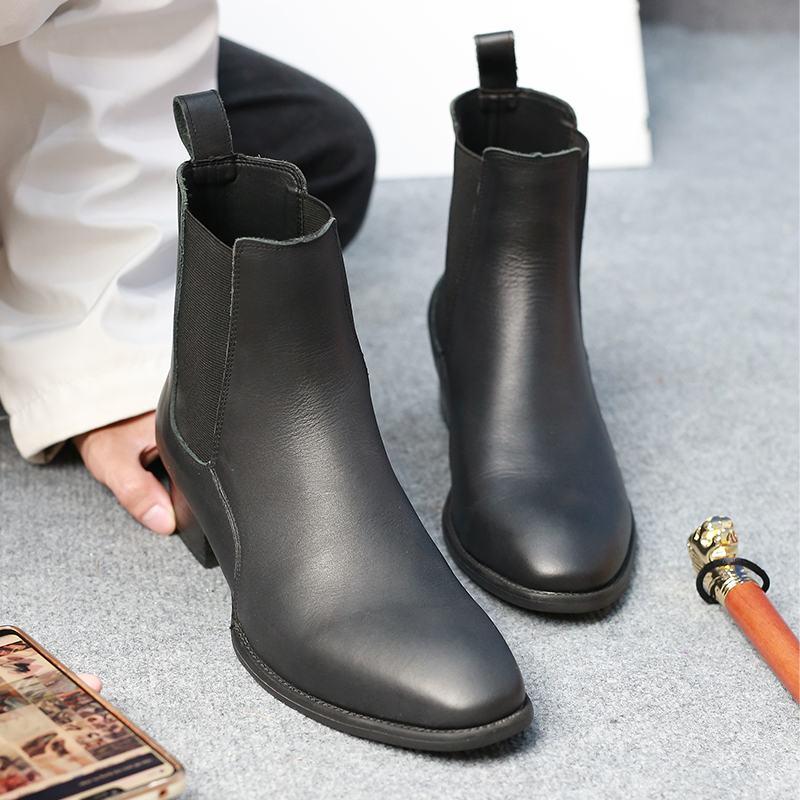 Giày Da Nam Chelsea Boot Mới Ra Mắt, giày da bò nguyên tấm, thoáng khí êm chân (Ảnh thật hàng cực đẹp)