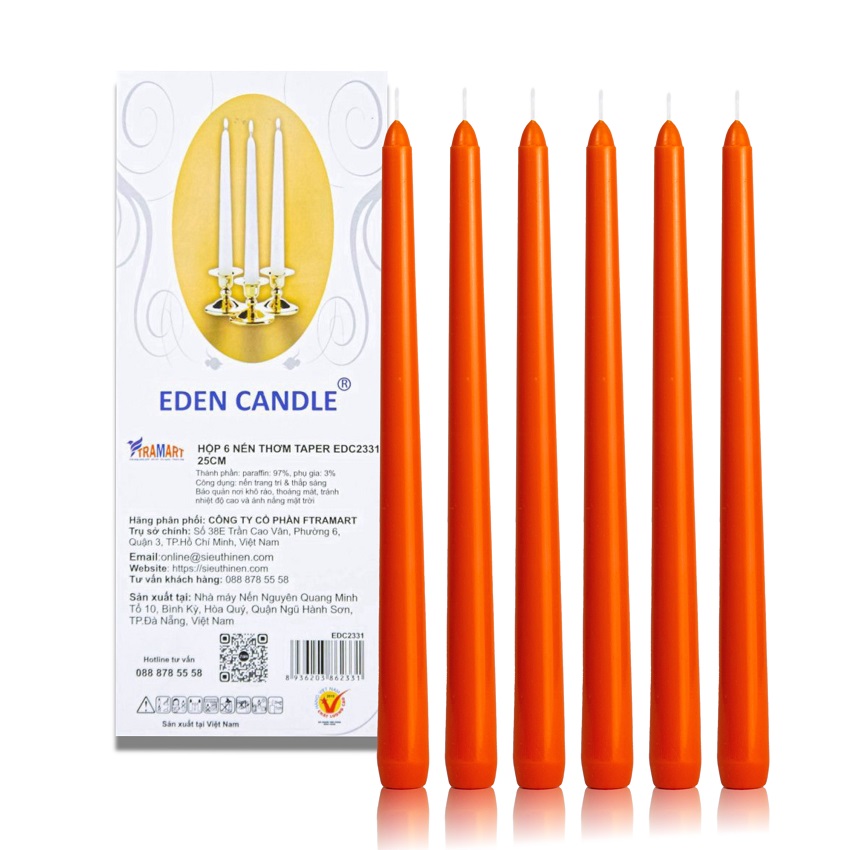 Hộp 6 nến thơm taper Eden Candle FTRAMART EDC2331 25 cm