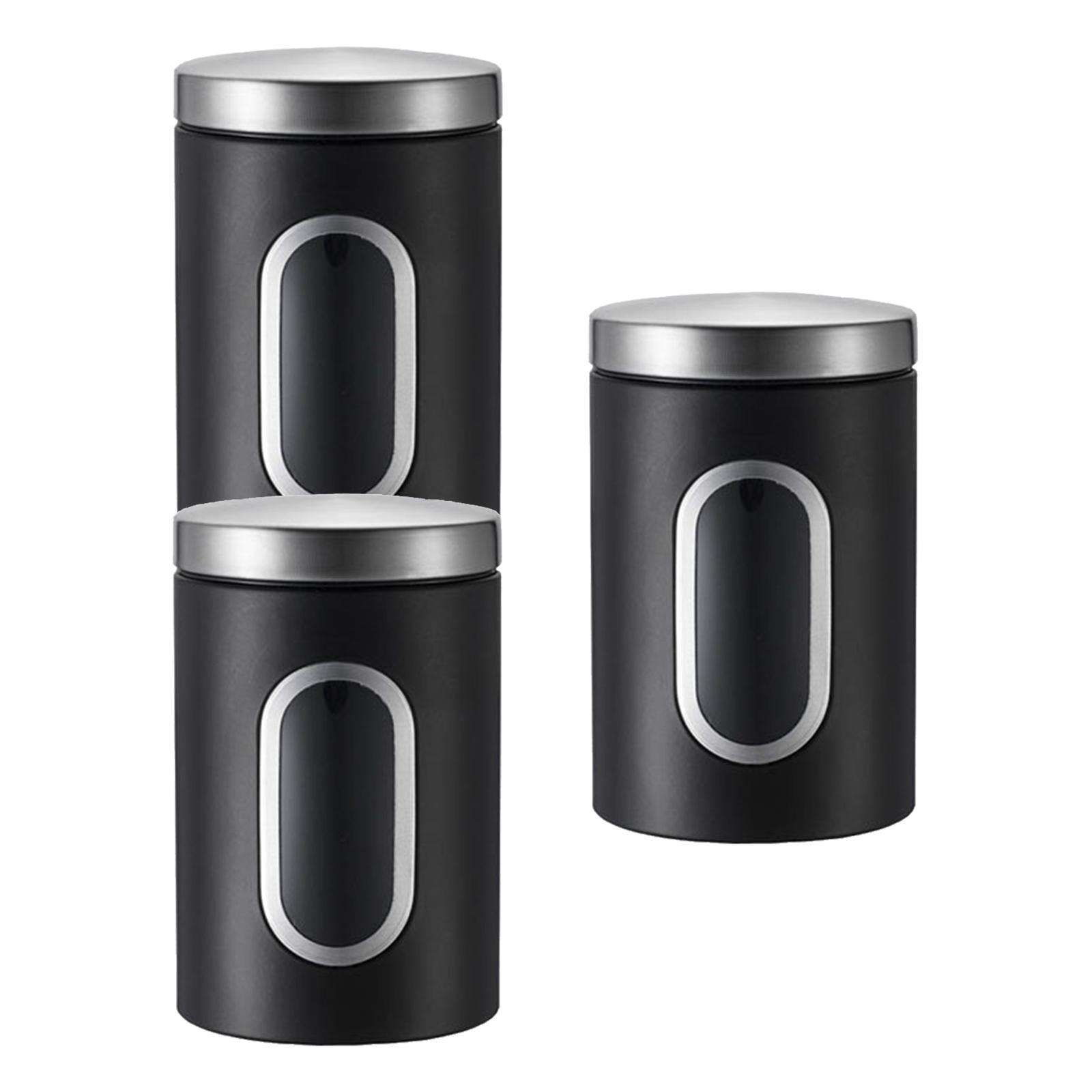 3Pcs Stainless Steel Food Storage Tin Organization with Lid Container