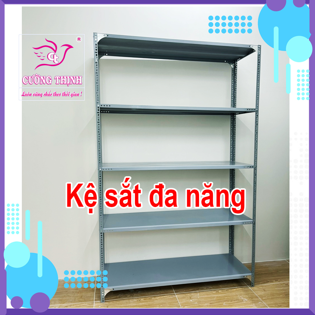 Kệ sắt đa năng 5 Tầng, Cao 2m x Dài 1m5 x Rộng 40cm, Kệ sắt trưng bày, trọng tải 100kg/tầng