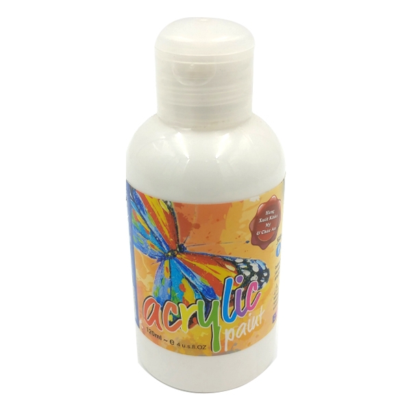 Chai Màu Vẽ Acrylic 120ml - Mẫu 6 - Màu Trắng