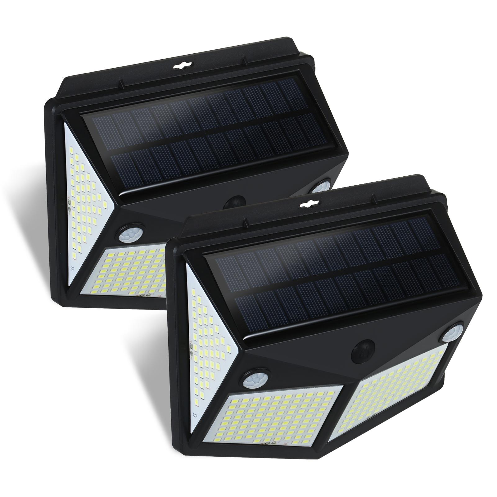 2 cái Đèn cảm biến chuyển động năng lượng mặt trời không dây 280 LED với 3 chế độ không thấm nước