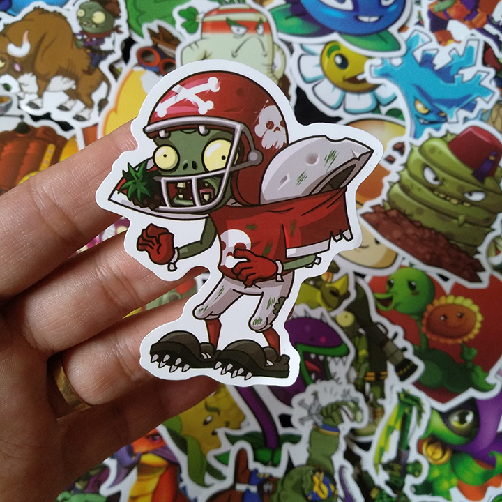 Bộ Sticker dán cao cấp chủ đề PLANTS VS ZOMBIES - Dùng dán Xe, dán mũ bảo hiểm, dán Laptop