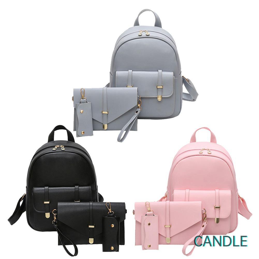 Set 3 Ba Lô Túi Ví Da Pu Thời Trang Nữ Tính