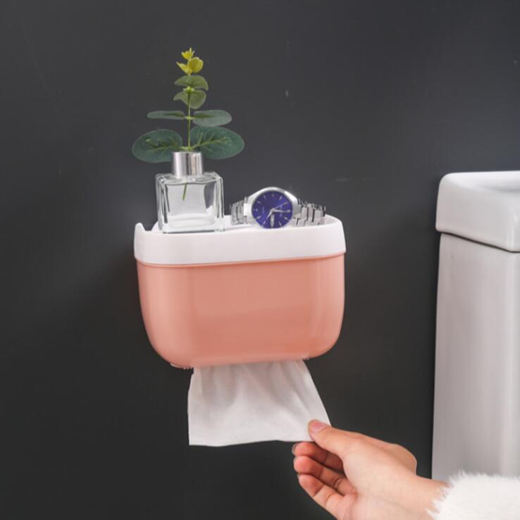 Hộp để giấy vệ sinh dán tường TissBox cao cấp / Khay Đựng Điện Thoại Gắn Tường Không Cần Đục Lỗ Chống Nước