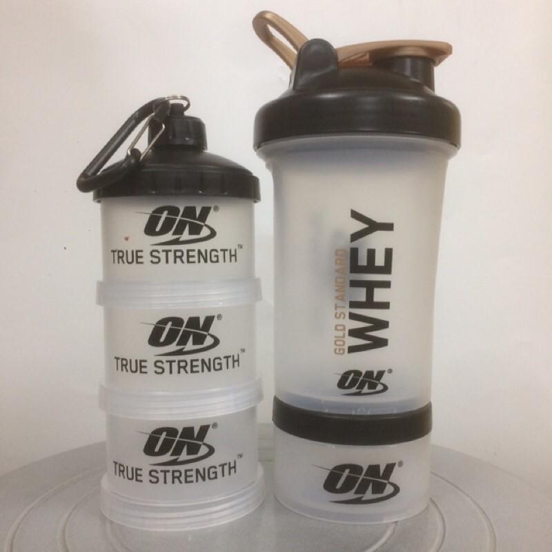 Bộ 2 sản phẩm bình nước shake bottle và hộp đựng whey ishake protein funnel