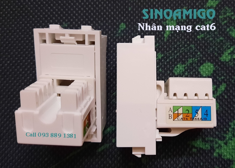 Ổ cắm mạng Lan RJ45 cat5/ Cat6 âm tường - Hàng chính hãng