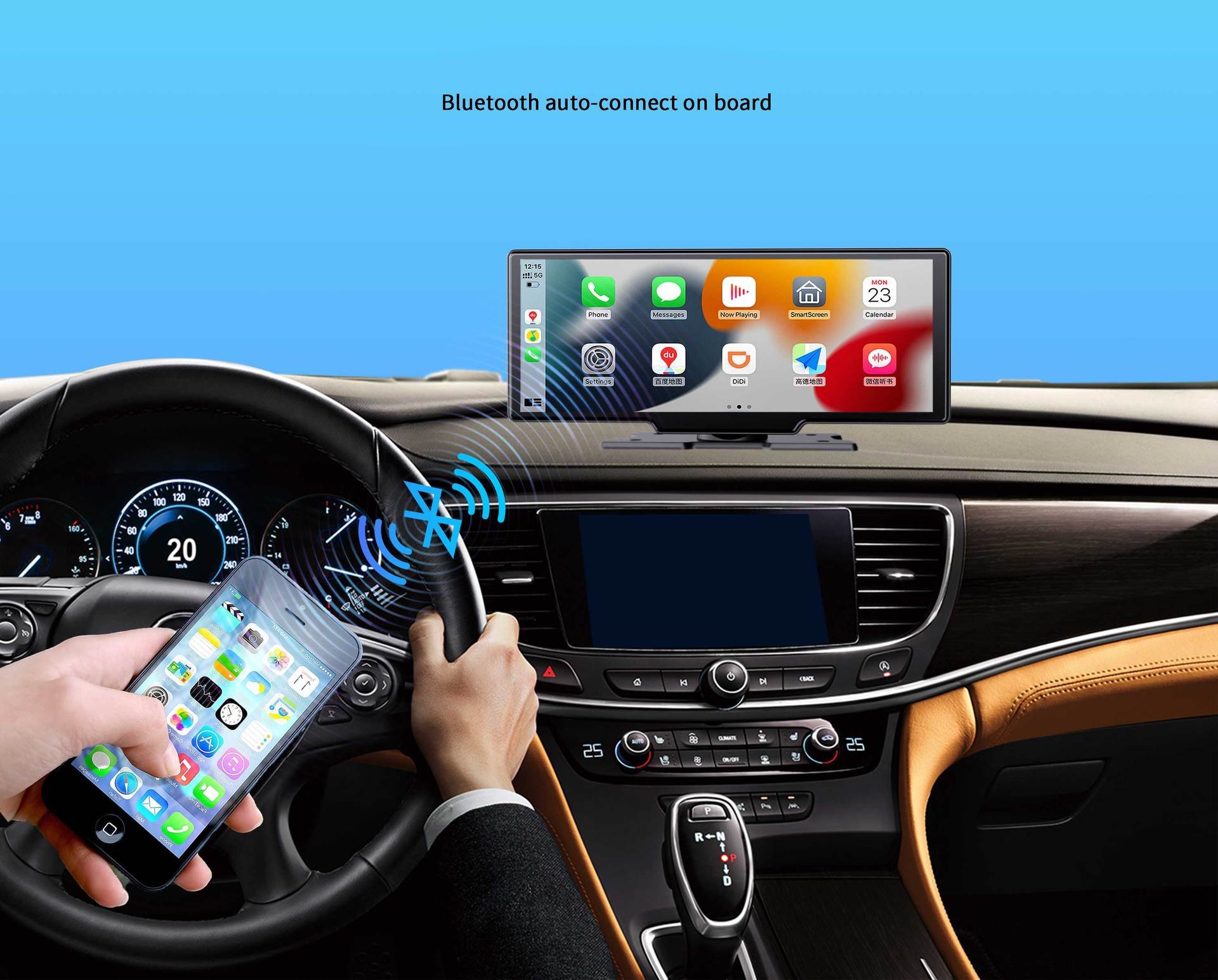 Màn Hình Ô Tô Taplo Android AllTech 4K Tiếng Việt Carplay chỉ đường tích hợp Camera hành trình trước sau 1080p