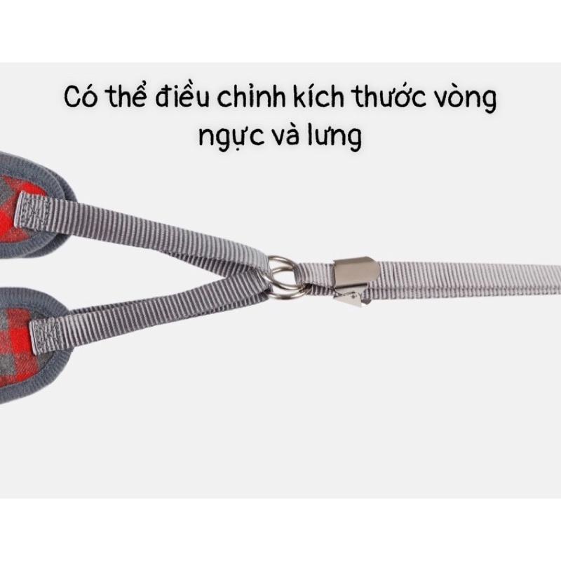 Yếm Ngực Kèm Dây Dắt Có Nơ và Chuông Nhỏ Cho Chó Mèo - Thú Cưng