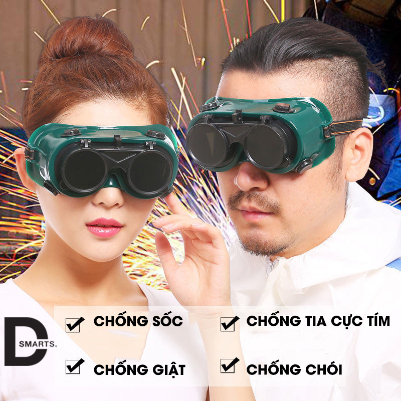 Kính hàn 2 lớp bảo vệ toàn diện vùng mắt chuyên dụng cho thợ hàn cơ khí