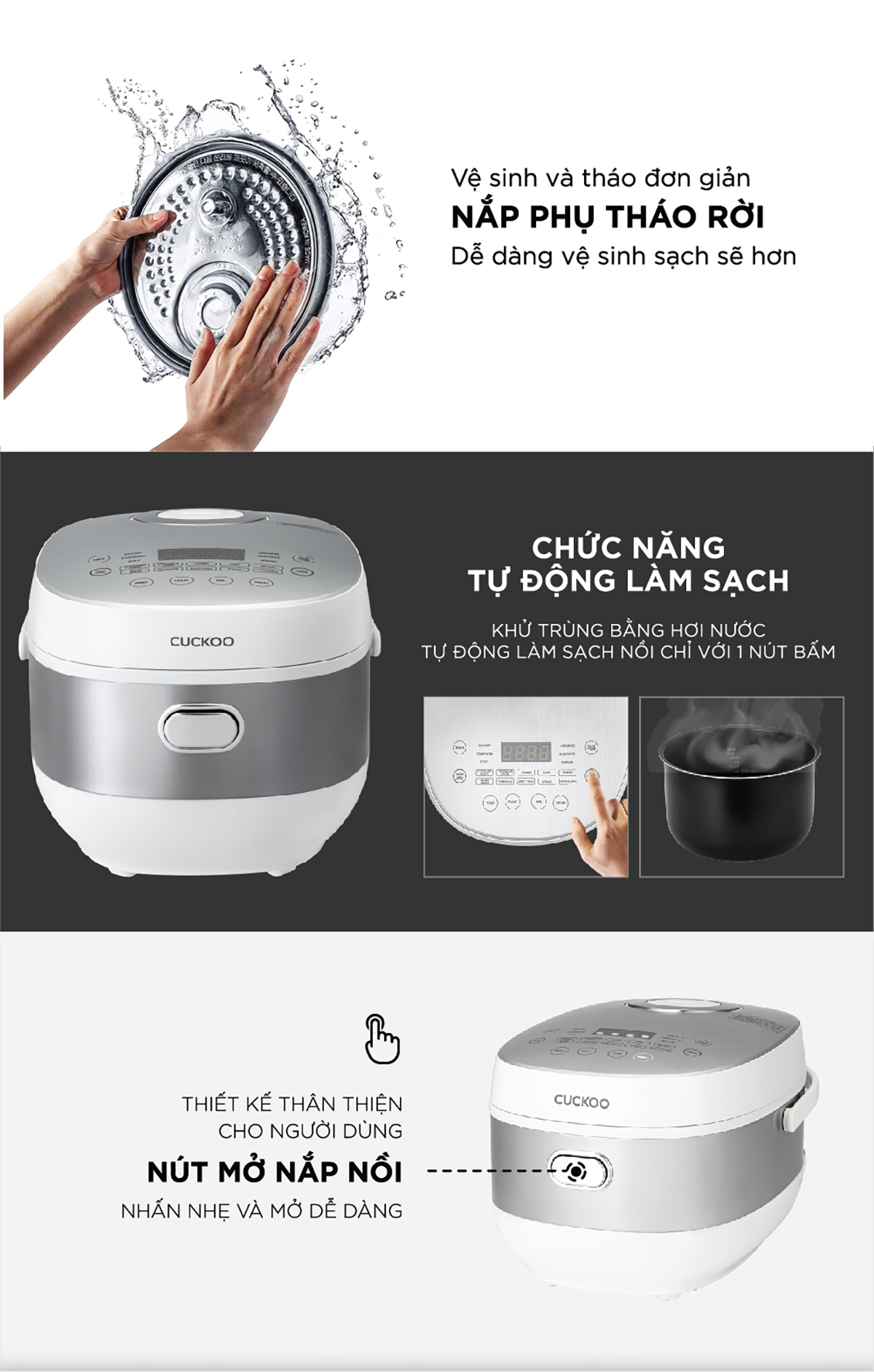 Nồi cơm điện tử Cuckoo 1.08L CR-0690F nhiều chế độ nấu, lòng nồi chống dính, thiết kế sang trọng - Hàng chính hãng 