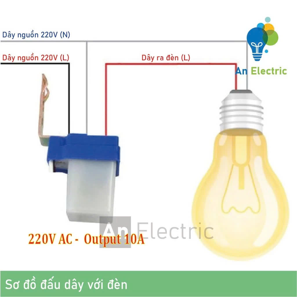 Công Tắc Cảm Biến Ánh Sáng Tự Động Bật Tắt Đèn 220V Hàng Chuẩn Dễ Lắp