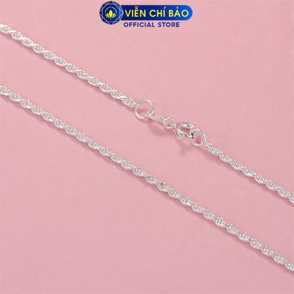 Dây chuyền bạc nữ dạng xoắn, vòng cổ nữ bạc S925 thời trang phụ kiện trang sức nữ Viễn Chí Bảo D400160