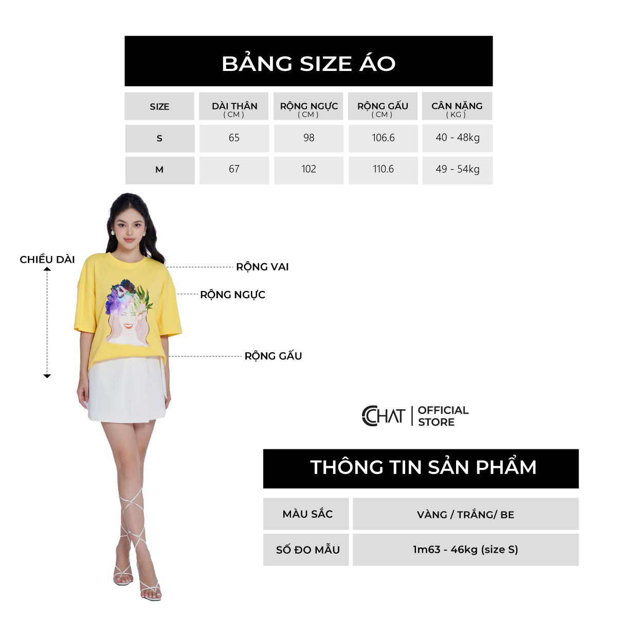 Áo Thun Nữ CCHAT In Hình Chất Thun Cao Cấp 93TNY6006SH
