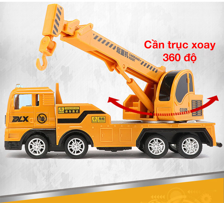 Xe đồ chơi mô hình KAVY xe cần cẩu cứu hộ NO.8807 cho bé chất liệu nhựa an toàn, kích thước lớn