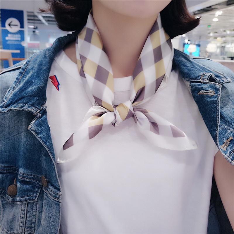 Khăn lụa băng đô kiểu Pháp hình vuông họa tiết thời thượng sang trọng IDOLLY K005
