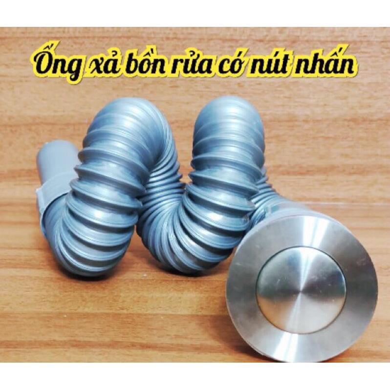 Bộ xả ruột gà nhấn , gạt trong bồn rửa tay .