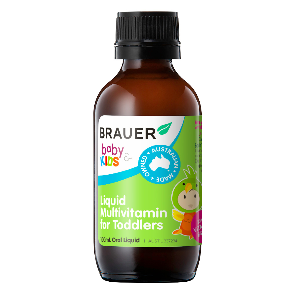Brauer Kids Liquid Multivitamin for Toddlers - Bổ sung vitamin tổng hợp cho bé từ 1-3 tuổi (100ml)