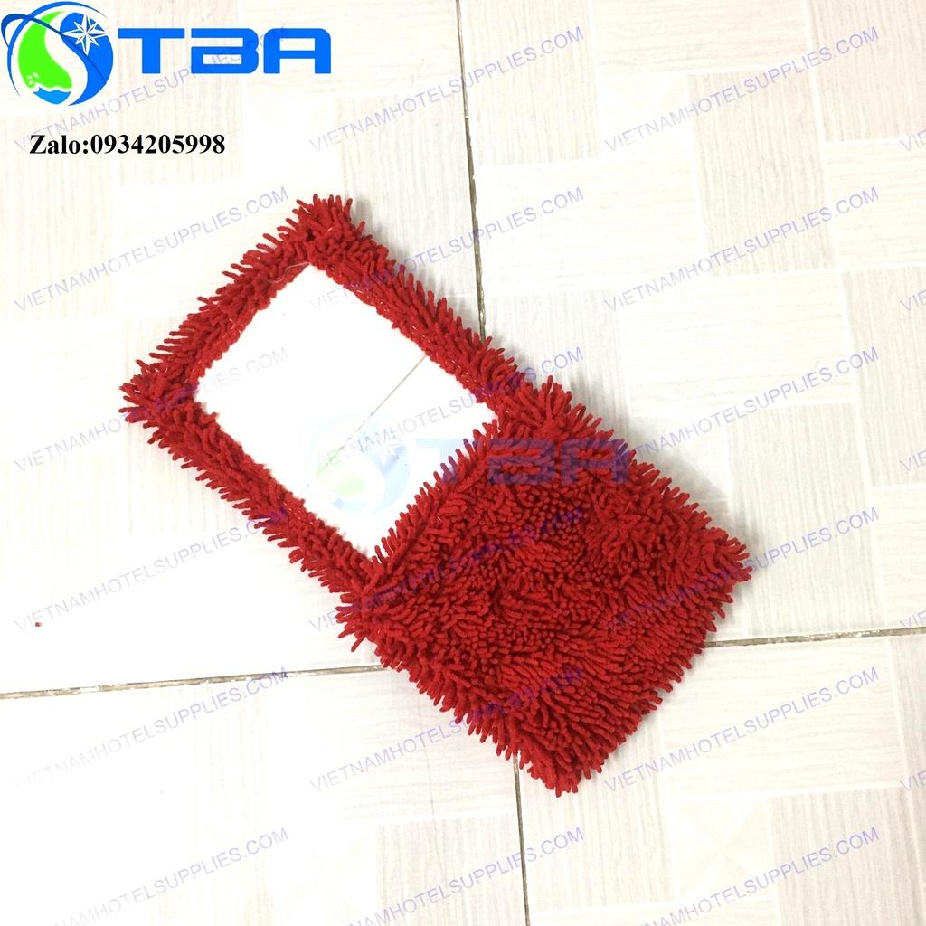 Tấm lau sàn công nghiệp 45cm màu đỏ nhập khẩu cao cấp sợi microfiber siêu bền siêu thấm hút