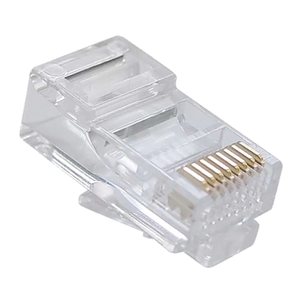 Bộ 100 Đầu Mạng RJ45 Xuyên Thấu Pass Through Và 100 Chụp Mạng Trong Suốt Dùng CAT5, CAT6 - Hàng Chính Hãng