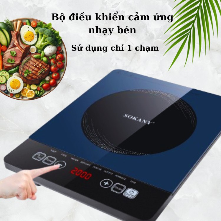 Bếp điện từ CẢM ỨNG SOKANY SK-07048 công suất 2200W, bếp từ đơn đa năng với 8 chế độ nấu - HÀNG CHÍNH HÃNG