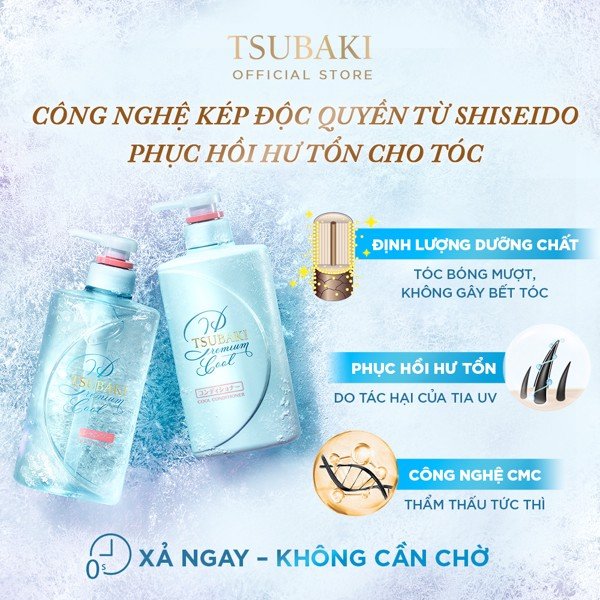 Bộ đôi gội xả sạch dầu mát lạnh Tsubaki