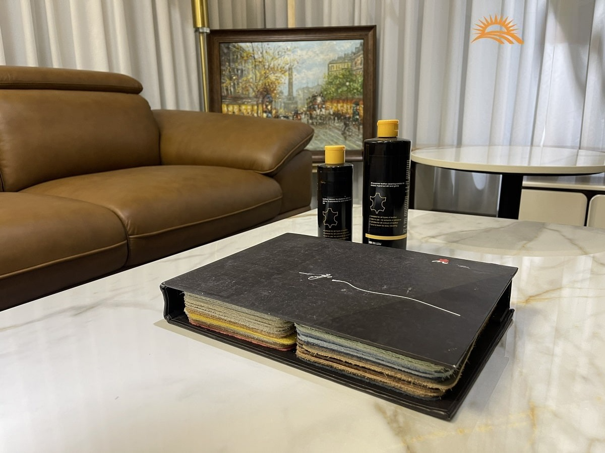 Combo ghế sofa góc L 100% da bò Italy Juno sofa màu nâu – SFLCT08 3m3 x 1m9 hàng cao cấp chuẩn da bò nhập khẩu Ý