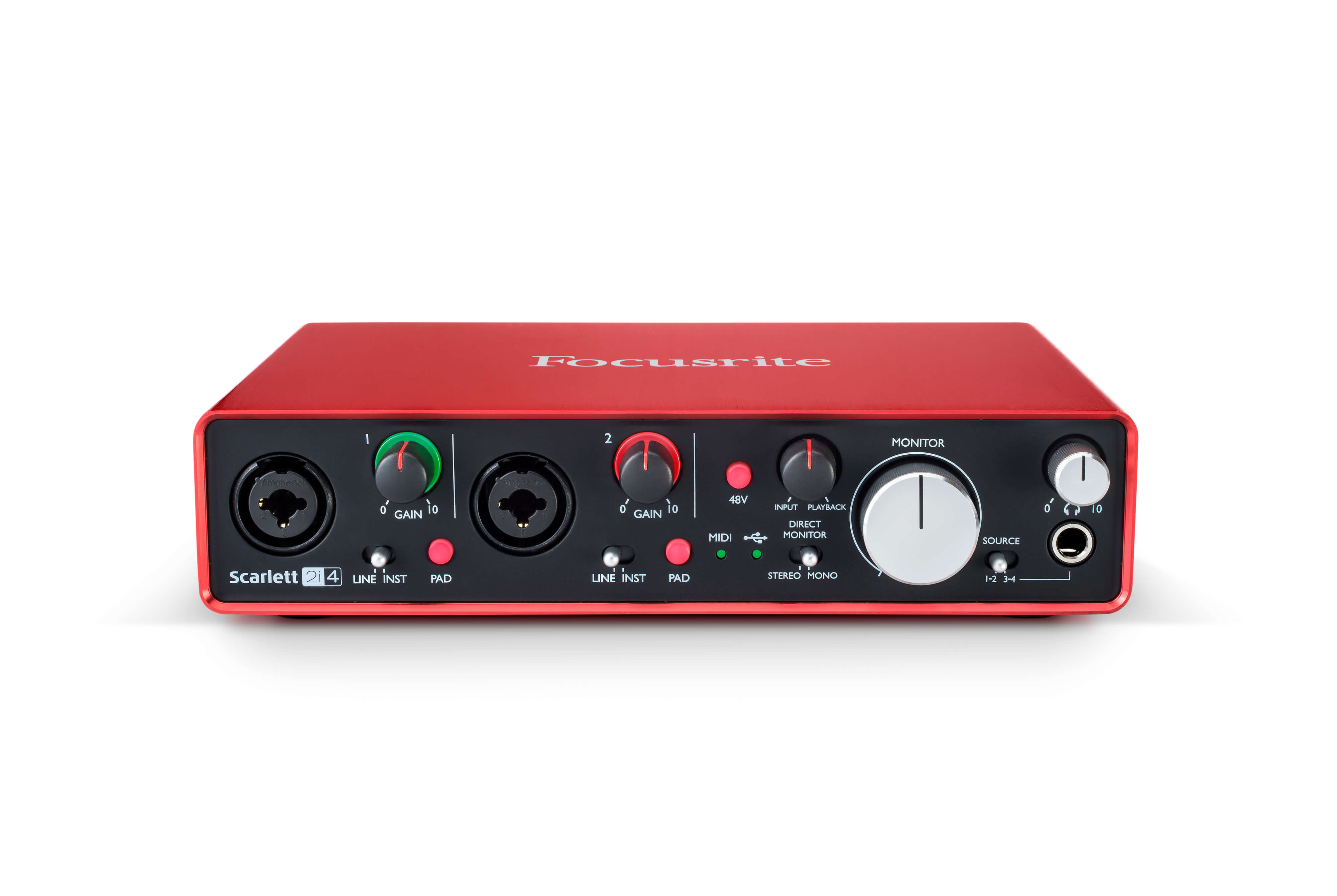 Focusrite Scarlett 2i4 (2nd Gen) - Sound card thu âm 2 cổng vào 4 cổng ra - Hàng nhập khẩu