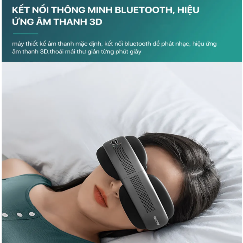 Máy massage mắt công nghệ VibWave, 16 điểm tiếp xúc và chườm nóng. Thương hiệu Hà Lan cao cấp Philips - PPM5202E