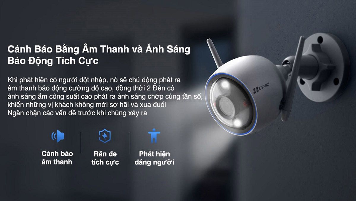 Camera Wifi Ngoài Trời Ezviz H3 phiên bản 3MP và 5MP siêu nét có màu ban đêm - Hàng chính hãng