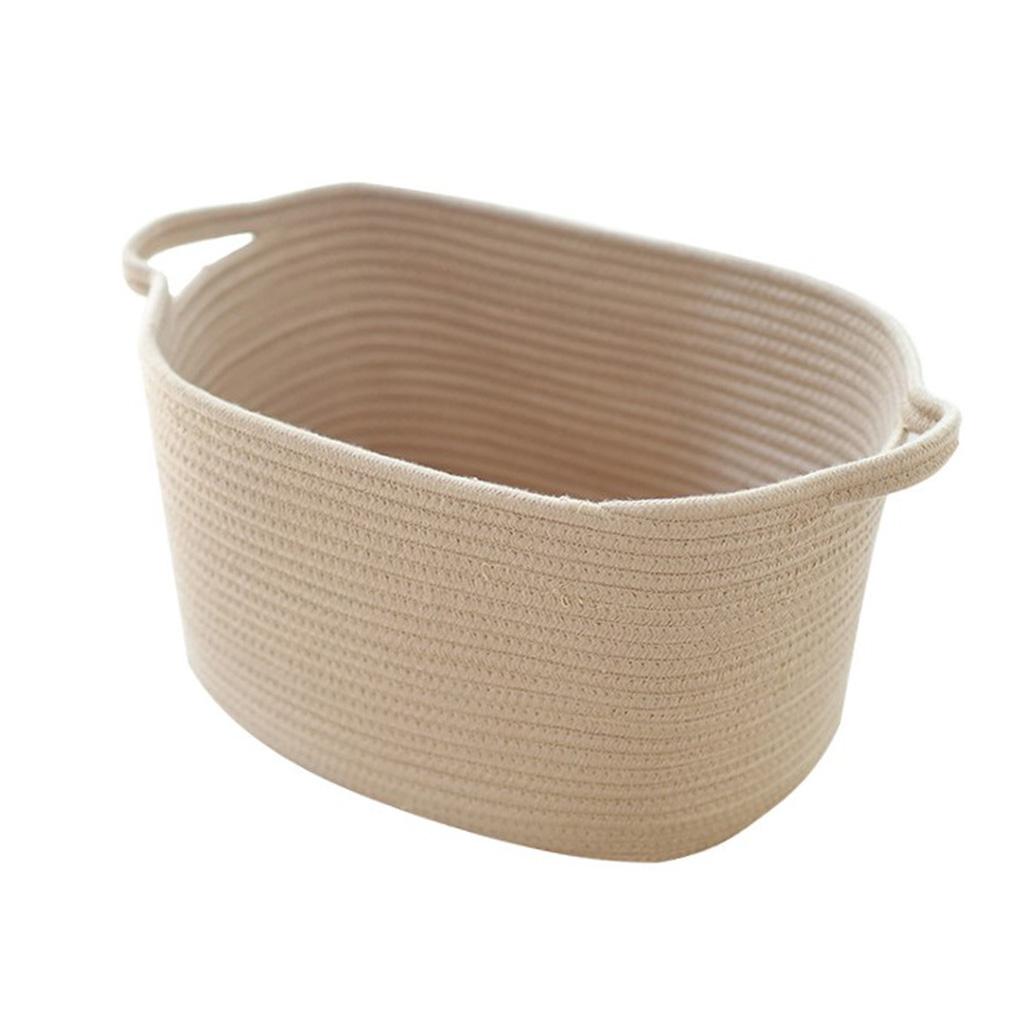 Nordic Cotton Woven Storage Basket for Laundry Sundries Toy Organizer Beige