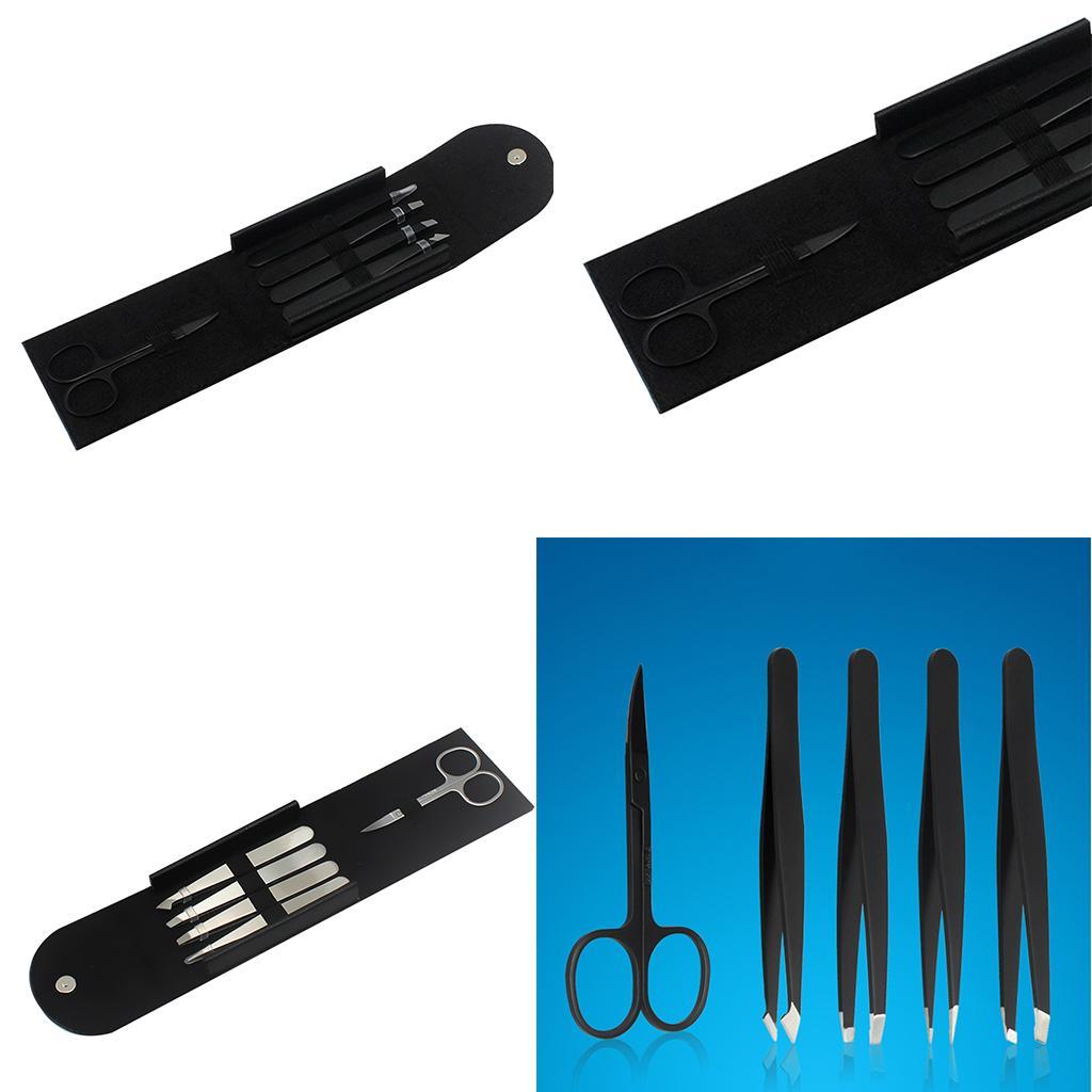 5x Stainless Tweezer Scissors Eyelash Clip Nose Face Ingrown Hair Removal