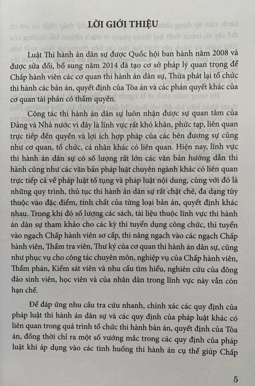 Cẩm nang thi hành án dân sự (Tái bản lần thứ nhất, có sửa đổi, bổ sung)