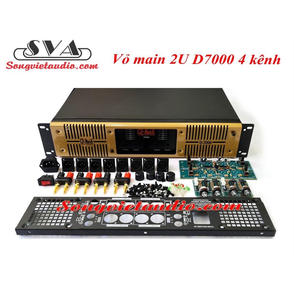 VỎ MAIN, VỎ CỤC ĐẨY 4 kênh side 2U đủ phụ kiện và mạch INPUT + Đèn (Cực đẹp) D7000