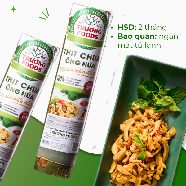 Combo 3 Thịt Chua Ống Nứa Đặc Biệt Trường Foods 180g/Ống