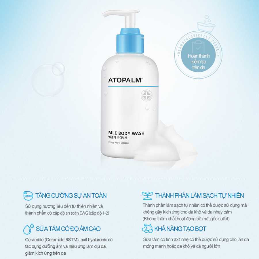 Sữa tắm dịu nhẹ cho bé Atopalm MLE Body Wash