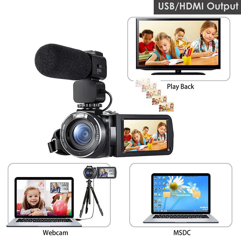 Máy quay máy ảnh máy ảnh kỹ thuật số Ordro hồng ngoại Vision 1080p Full HD Professional Filmadora cho video YouTuber Vlogging