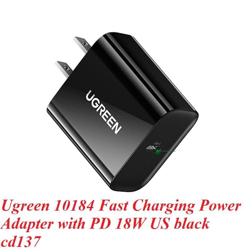 Ugreen UG10184CD137TK 18W PD3.0 usb type c màu đen sạc nhanh chuẩn US ABS plastic - HÀNG CHÍNH HÃNG