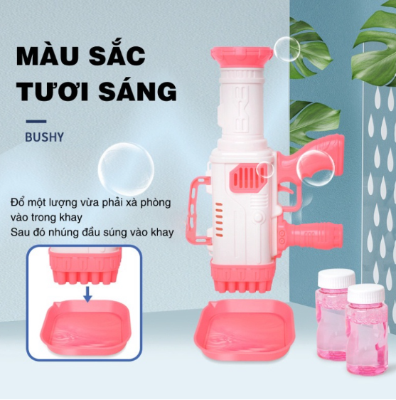 Máy Bắn Bong Bóng Xà Phòng Loại Lớn 32 Nòng Cho Bé Tích Cực Vận Động , Vui Chơi Giải Trí