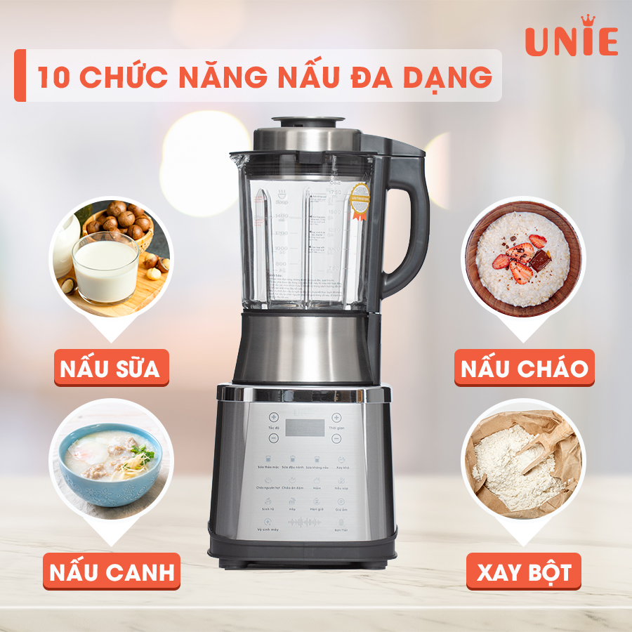 Máy Làm Sữa Hạt Cao Cấp Unie V8S - 1.75Lit 1800W - Xay Nấu Đa Năng - Bảo Hành Chính Hãng 2 Năm