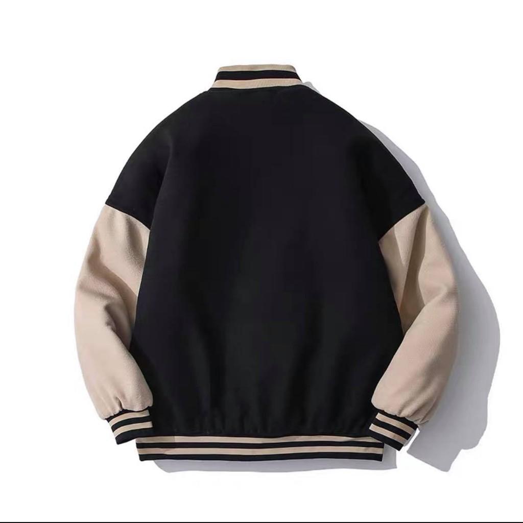 Áo khoác bomber nam nữ nỉ oversize tikkeo Áo bomber form rộng Áo khoác bóng chày unisex - Gin Store