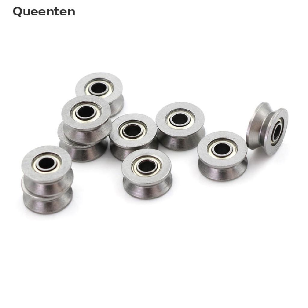 Queenten 10pcs HCS Deep V Groove Sealed Guide Line Track Pulley Ball Bearing 3*12*4mm QT