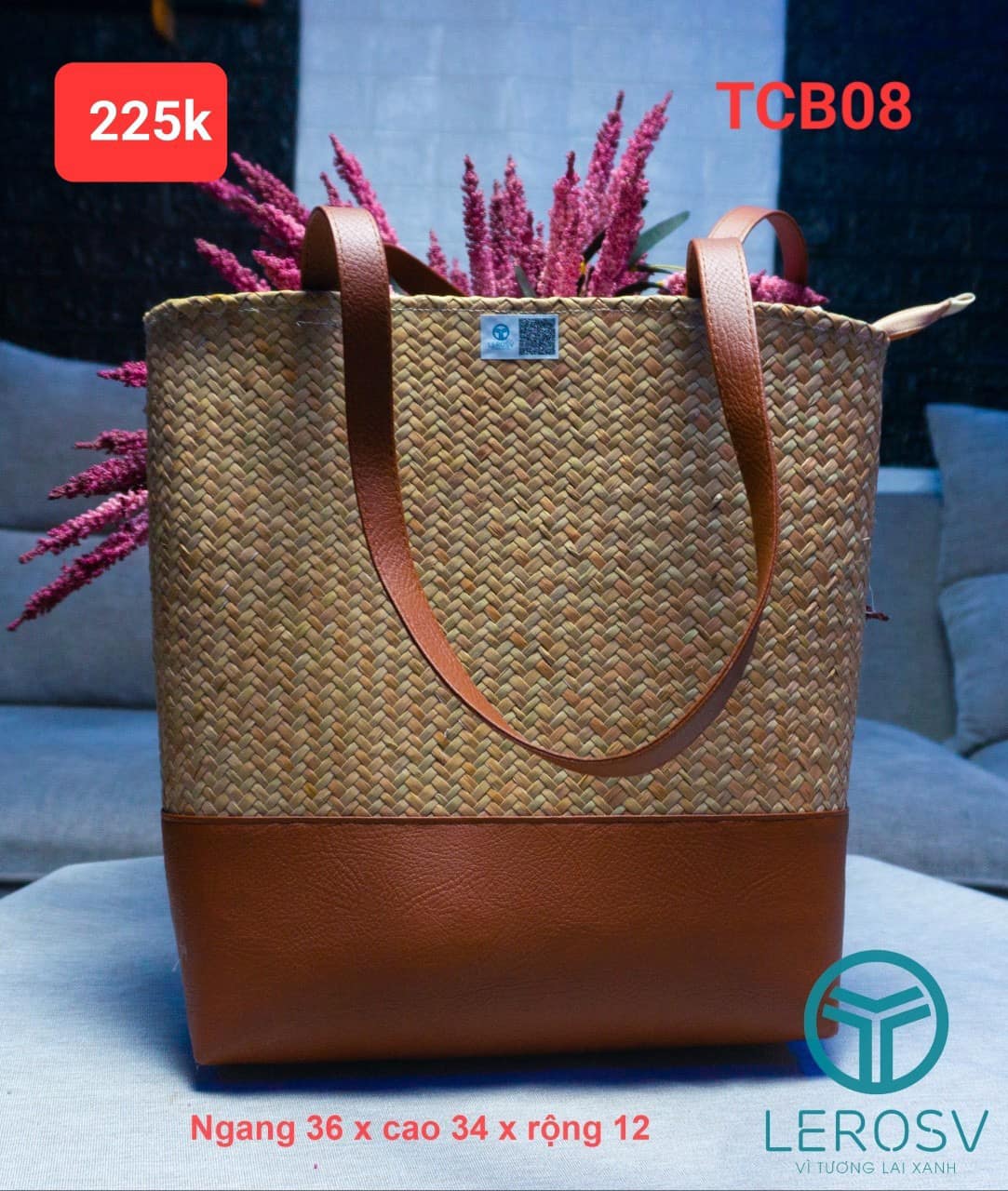 TÚI CỎ BÀNG THỜI TRANG LEROSV ECO