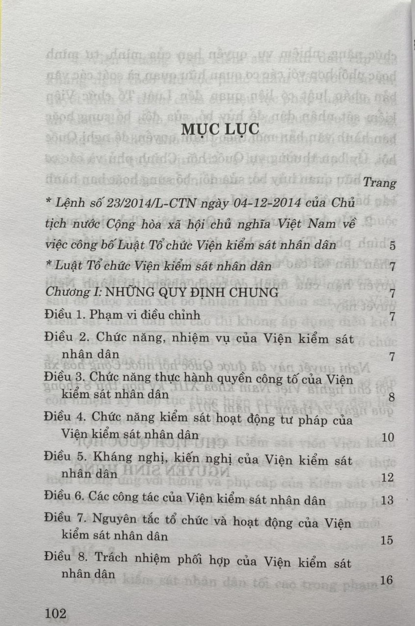 Luật Tổ Chức Viện Kiểm Sát Nhân Dân ( Hiện Hành )